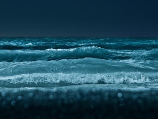 Sfondi Big Blue Waves At Night 320x240