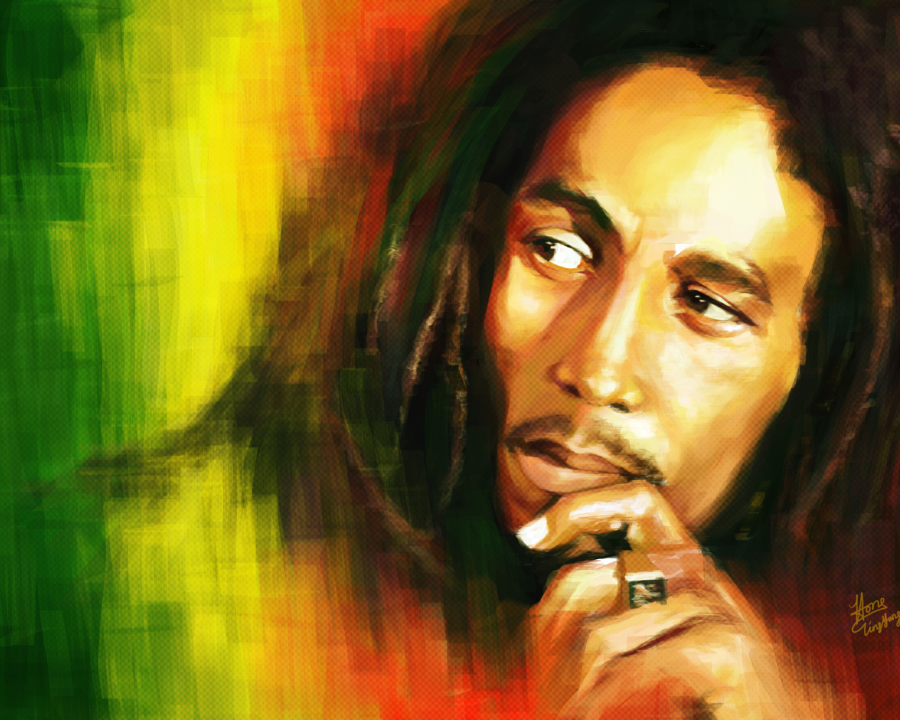 Screenshot №1 pro téma Bob Marley Drawing 1280x1024