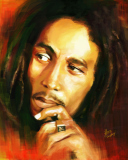 Fondo de pantalla Bob Marley Drawing 128x160