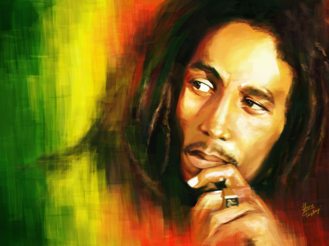Das Bob Marley Drawing Wallpaper 640x480