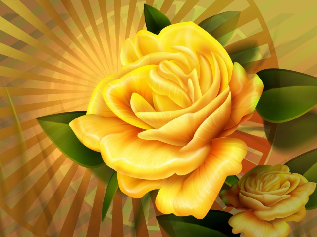 Two yellow flowers wallpaper 640x480