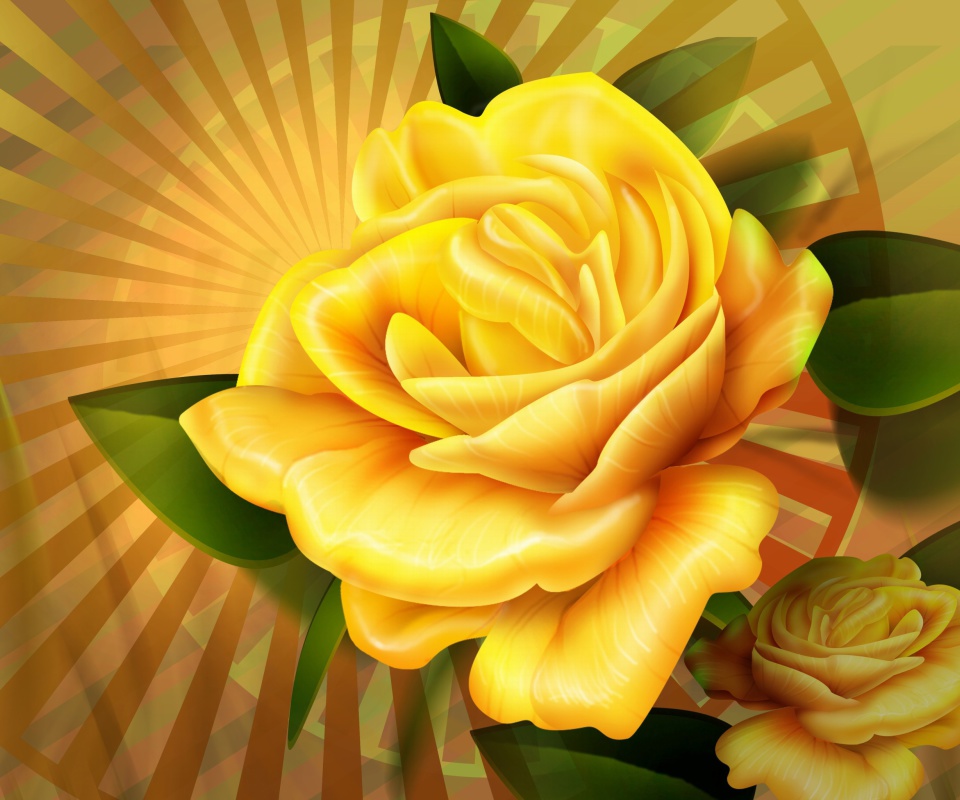 Two yellow flowers wallpaper 960x800