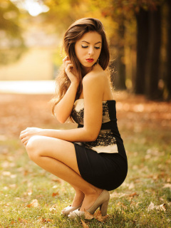 Sweet Model in Black Dress screenshot #1 240x320