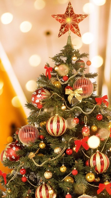 Das Christmas Baubles Wallpaper 360x640