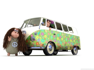 Screenshot №1 pro téma Hippies Sheeps 320x240