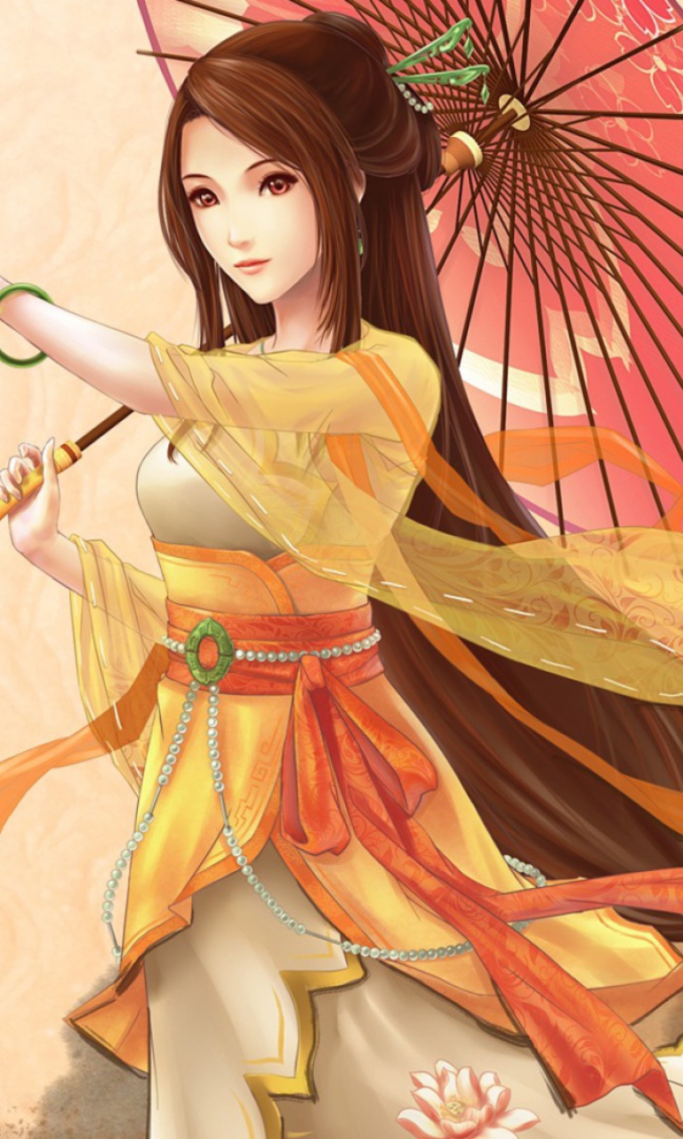 Screenshot №1 pro téma Japanese Woman & Butterfly 768x1280