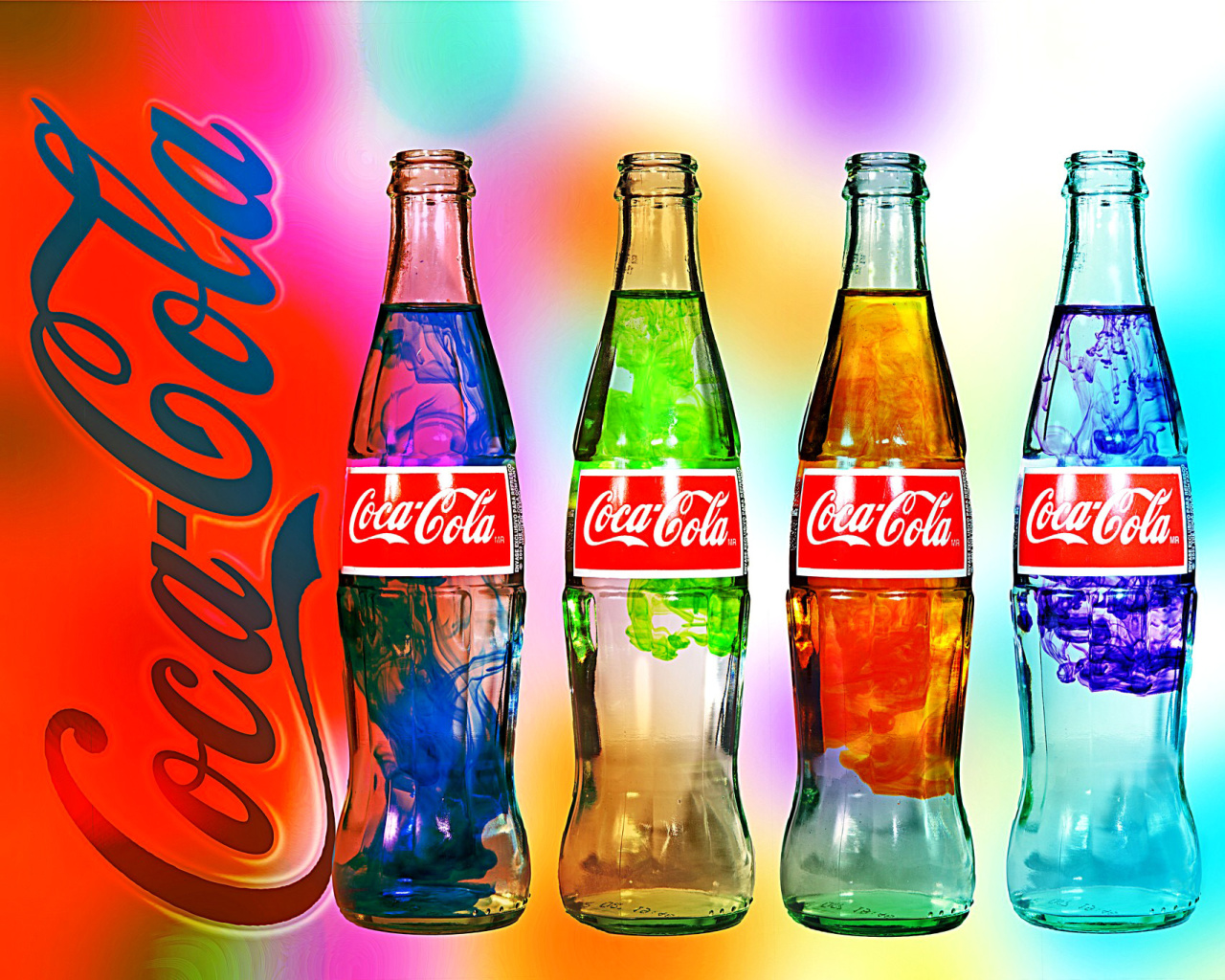 Обои Coca Cola Bottles 1280x1024