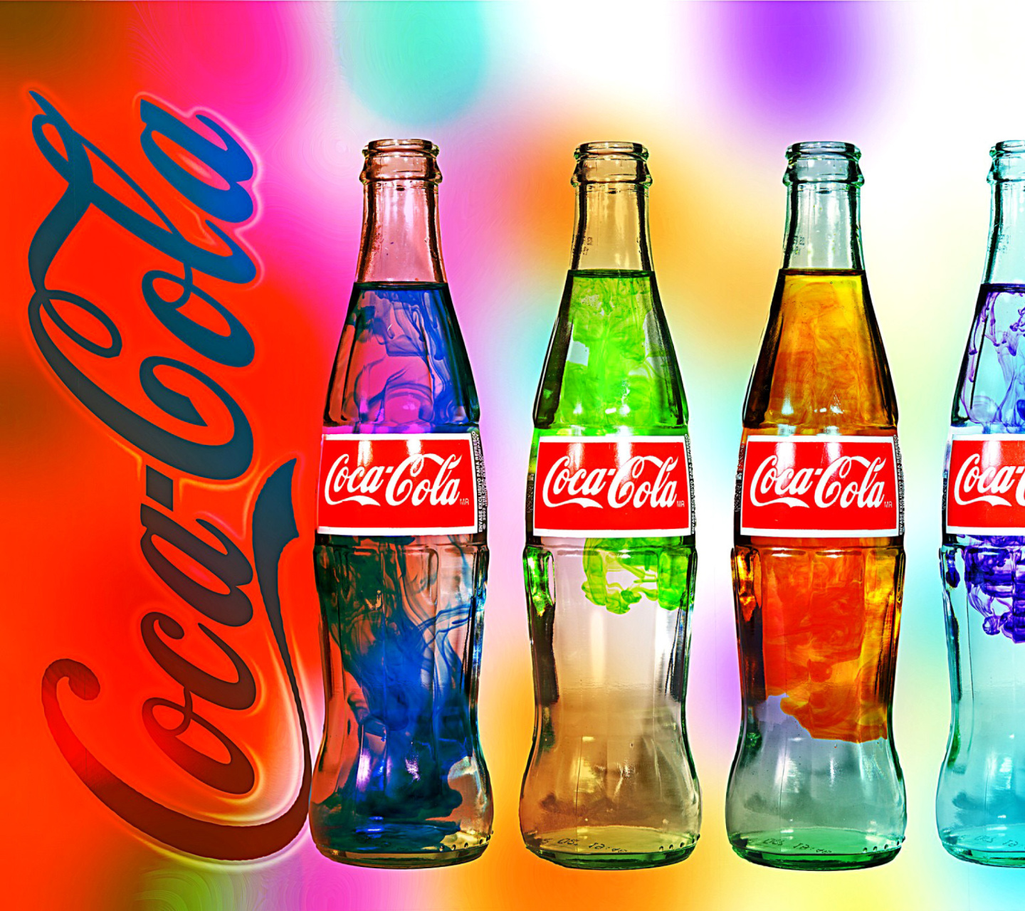 Fondo de pantalla Coca Cola Bottles 1440x1280
