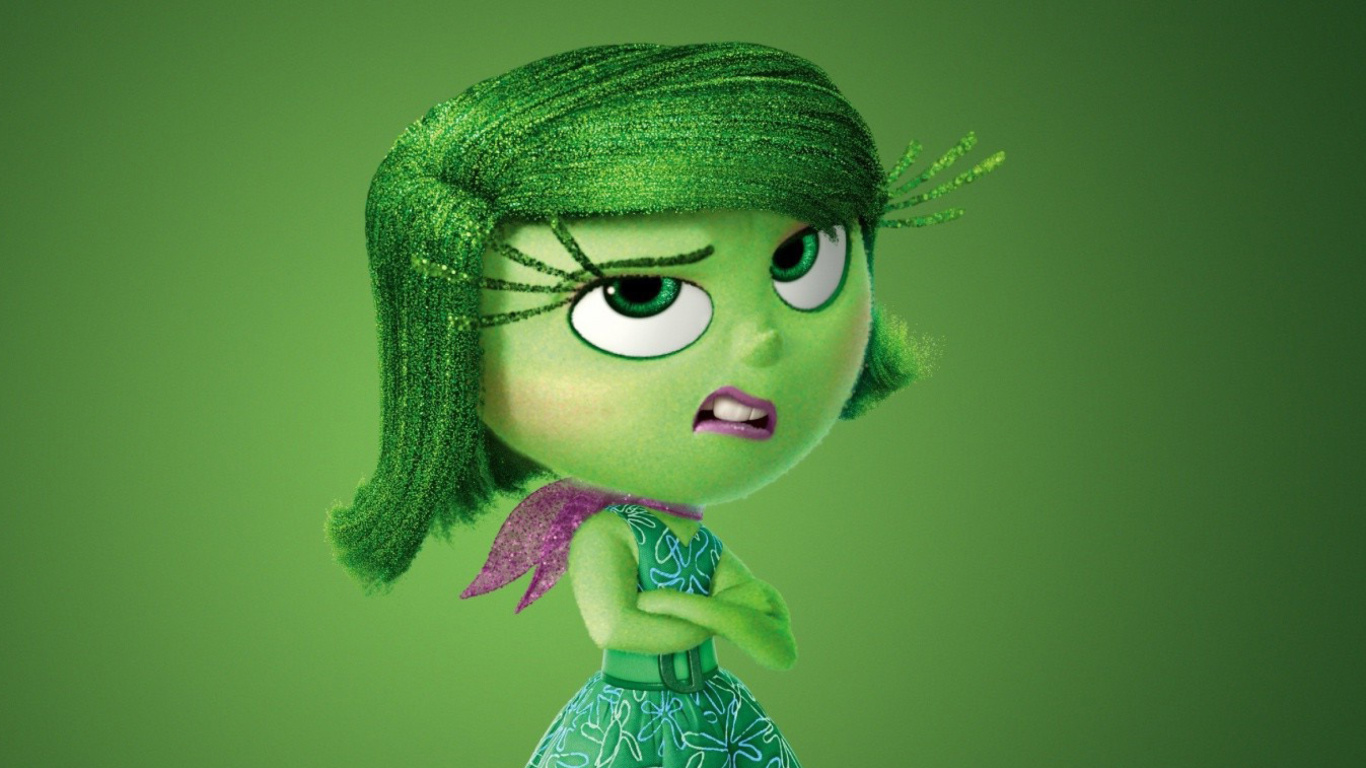 Sfondi Disgust from Inside Out Cartoon 1366x768