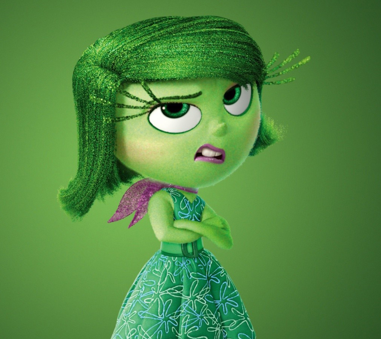 Disgust from Inside Out Cartoon wallpaper 1440x1280