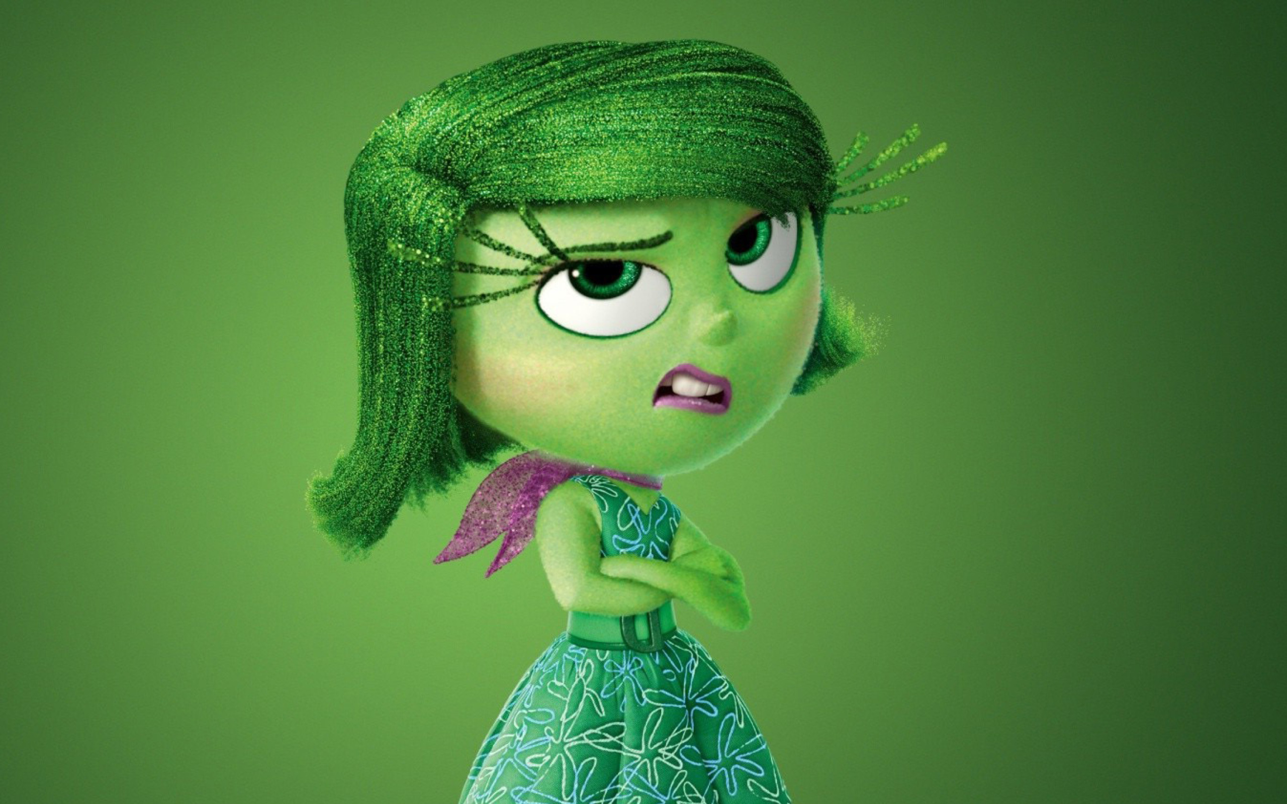 Fondo de pantalla Disgust from Inside Out Cartoon 2560x1600