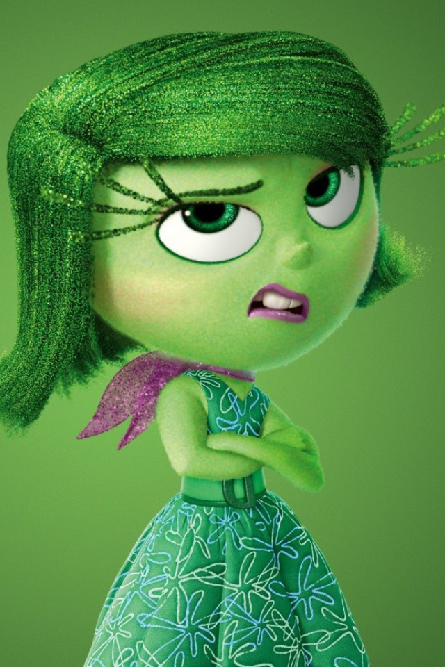 Sfondi Disgust from Inside Out Cartoon 640x960