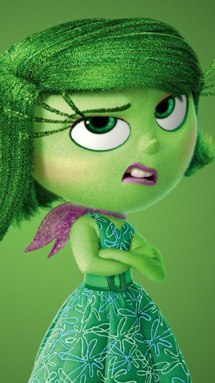 Sfondi Disgust from Inside Out Cartoon 750x1334