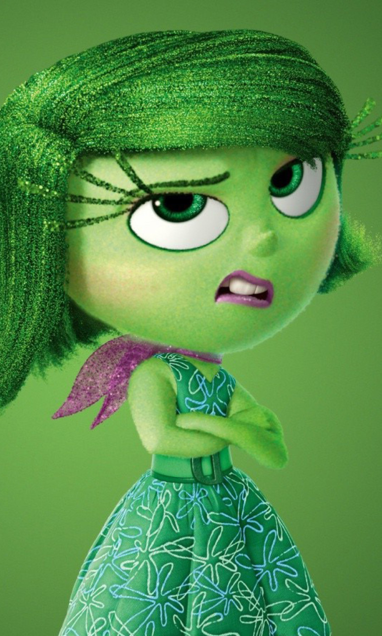 Sfondi Disgust from Inside Out Cartoon 768x1280