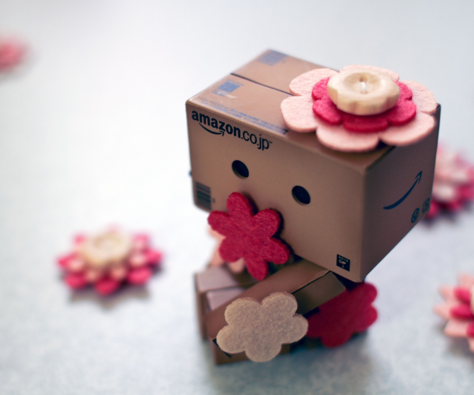 Danbo And Flowers wallpaper 960x800