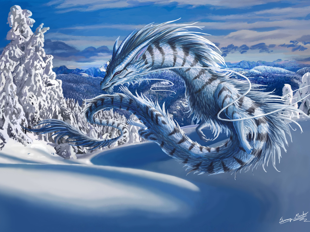Screenshot №1 pro téma Winter Dragon 1024x768