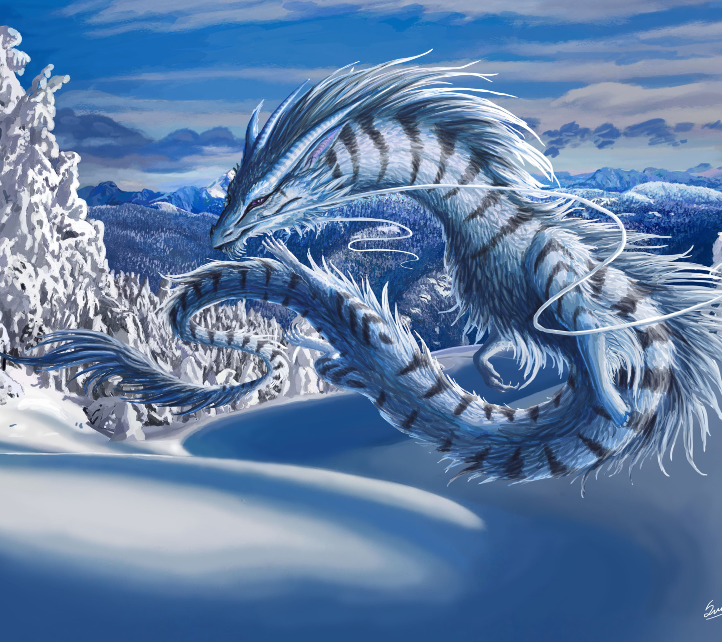 Fondo de pantalla Winter Dragon 1440x1280