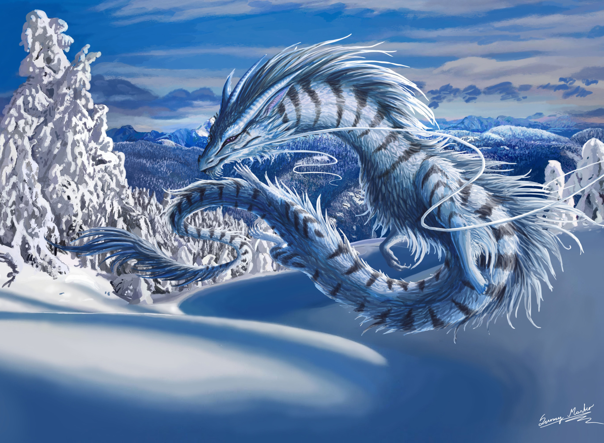 Fondo de pantalla Winter Dragon 1920x1408