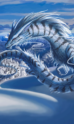 Das Winter Dragon Wallpaper 240x400