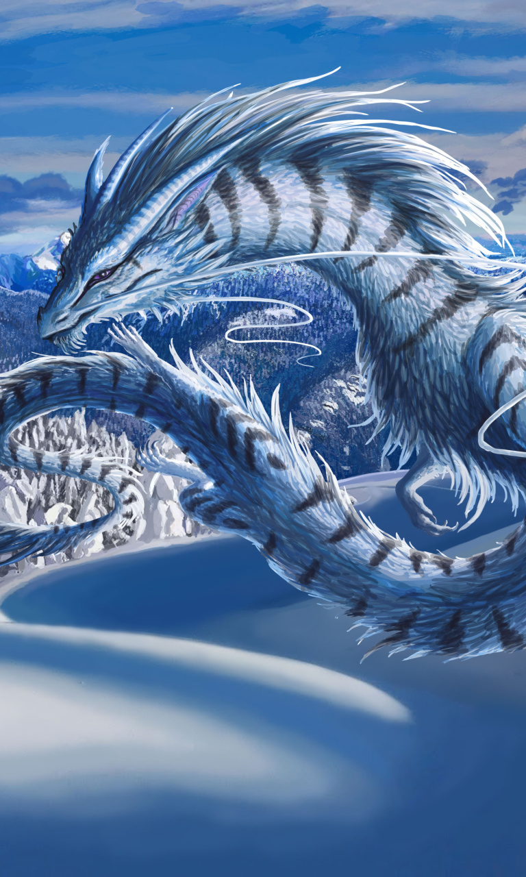Winter Dragon wallpaper 768x1280