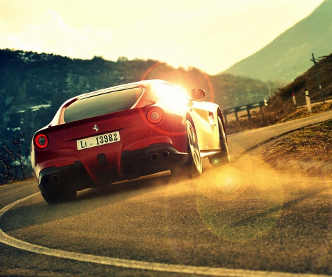 Screenshot №1 pro téma Ferrari F12 Berlinetta At Sunset 480x400