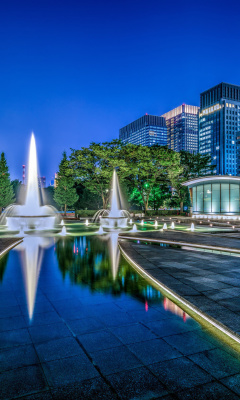 Das Wadakura Fountain Park in Tokyo Wallpaper 240x400