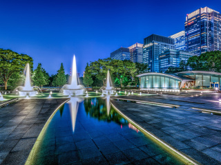 Das Wadakura Fountain Park in Tokyo Wallpaper 320x240