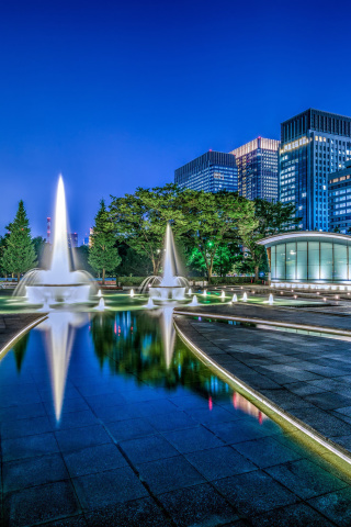 Sfondi Wadakura Fountain Park in Tokyo 320x480