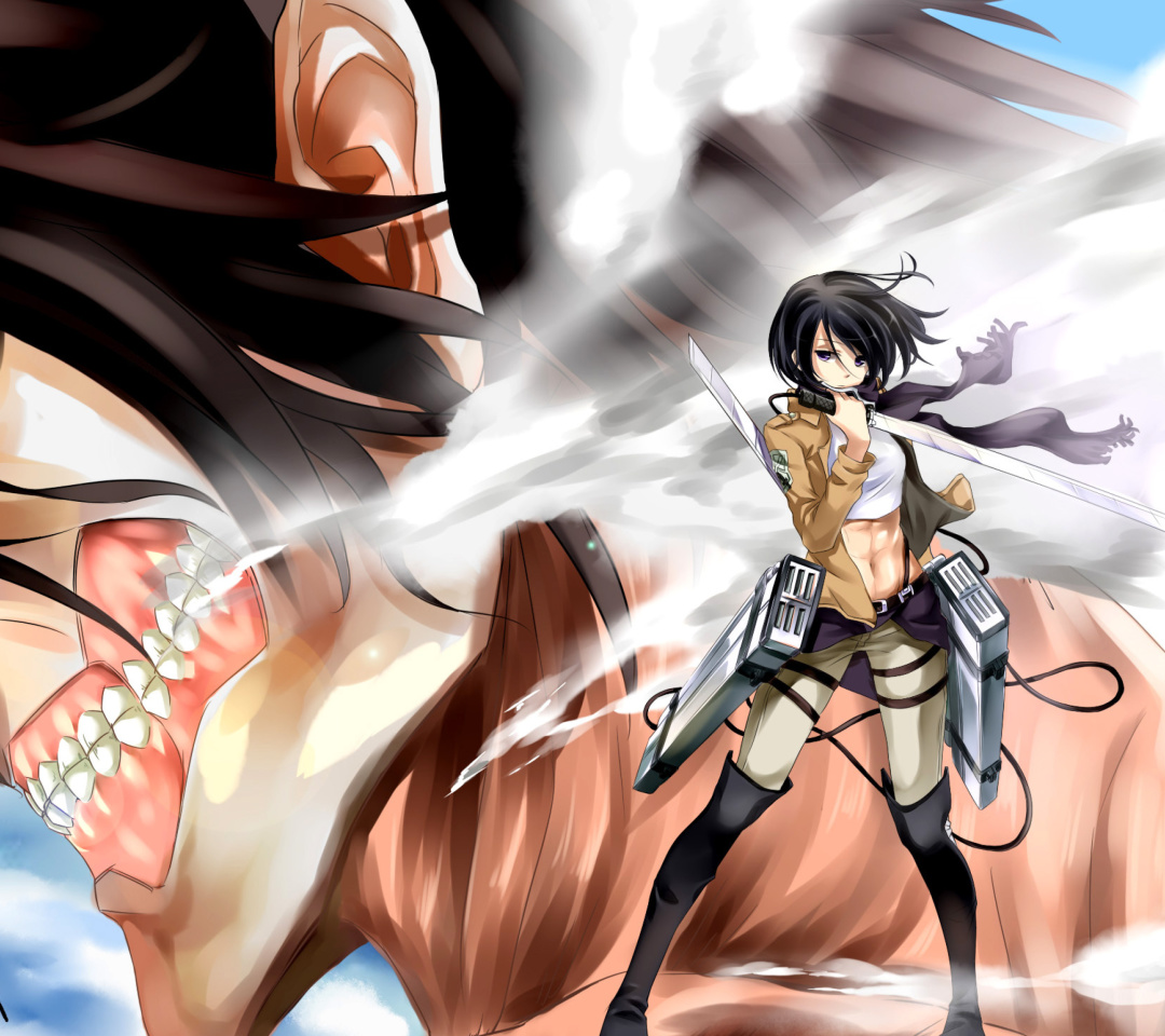 Mikasa Ackerman from Attack on Titan wallpaper 1080x960