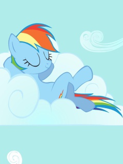 Fondo de pantalla My Little Pony Friendship is Magic on Cloud 240x320