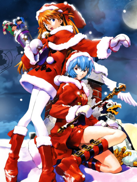 Fondo de pantalla Cute Anime Christmas 480x640