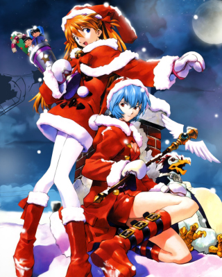 Cute Anime Christmas - Obrázkek zdarma pro Nokia C6
