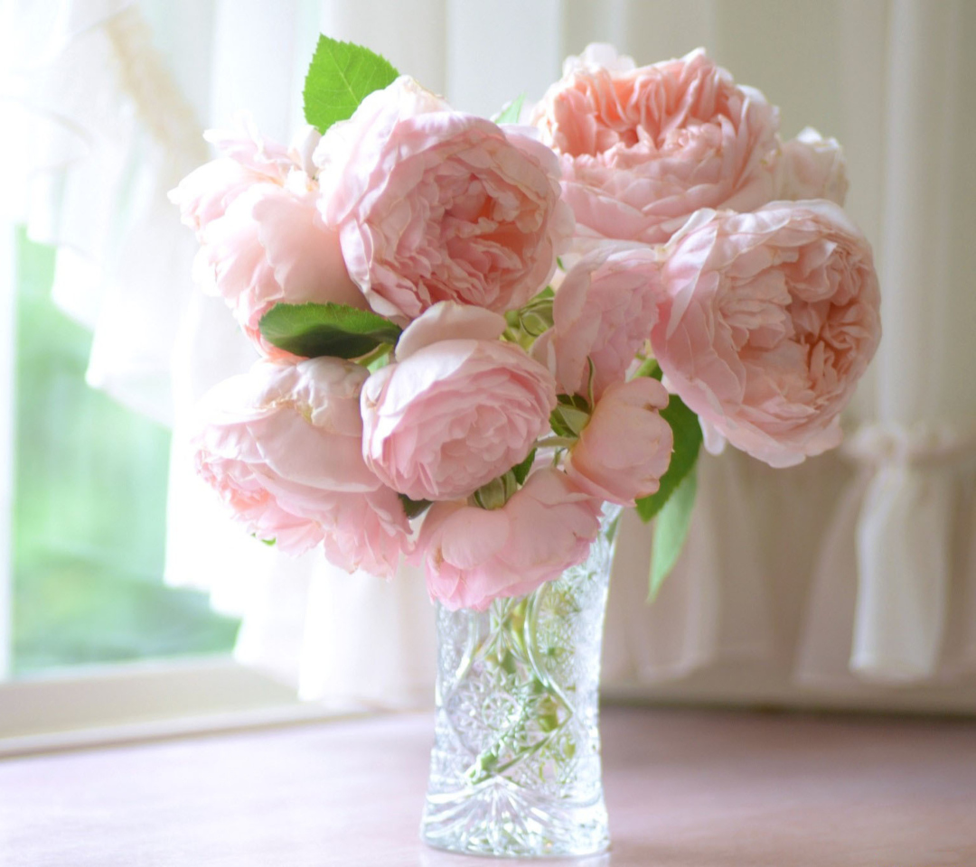 Das Soft Pink Peonies Bouquet Wallpaper 1080x960