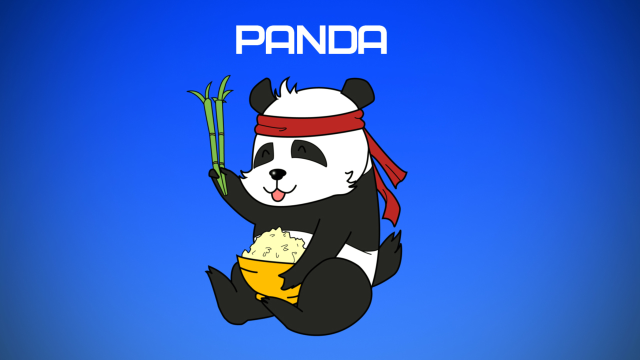 Обои Cool Panda Illustration 1280x720