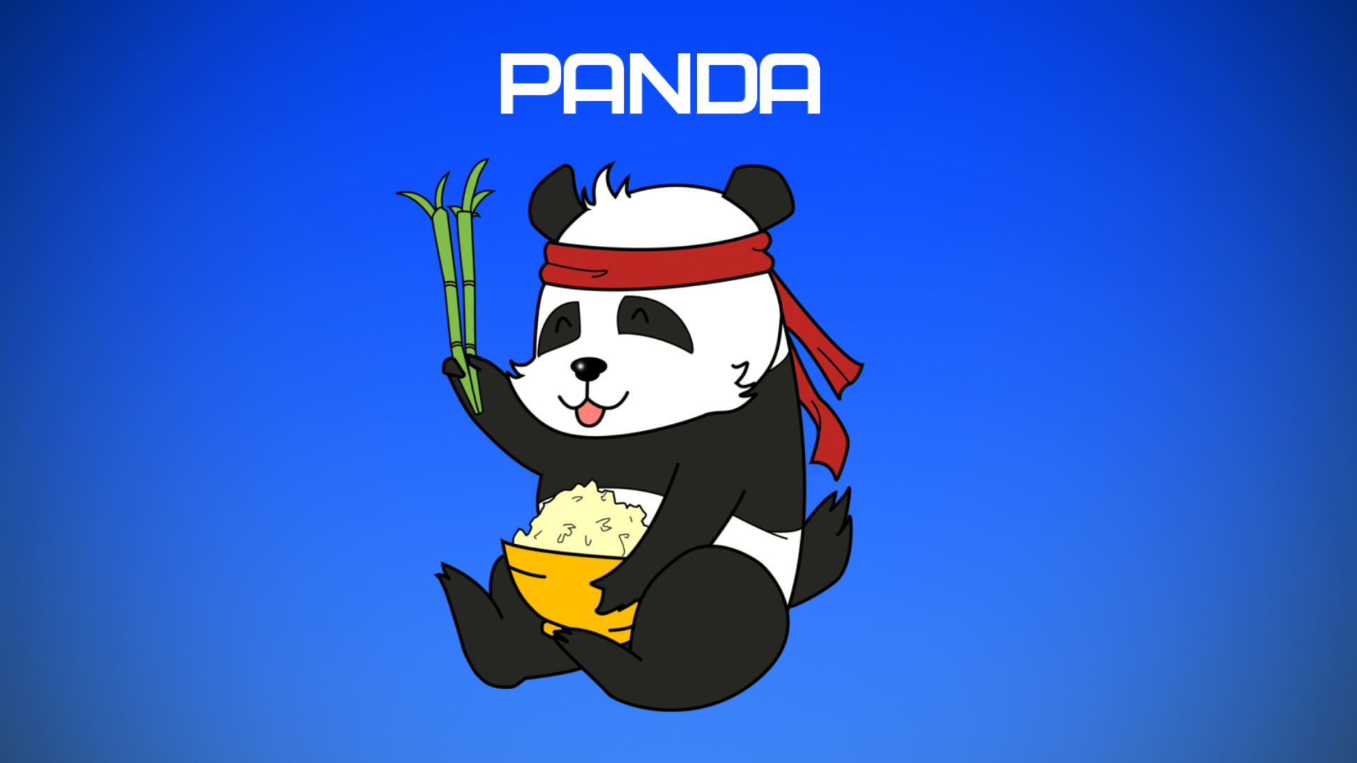 Обои Cool Panda Illustration 1920x1080