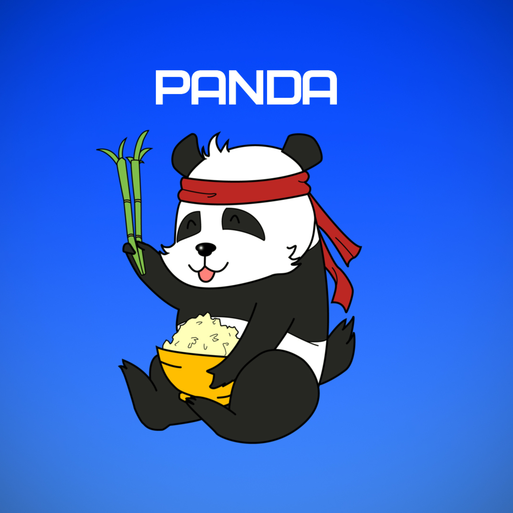 Cool Panda Illustration wallpaper 2048x2048