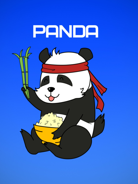 Cool Panda Illustration wallpaper 480x640
