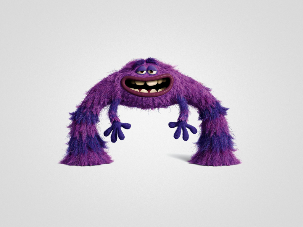 Обои Monsters University, Art, Purple Furry Monster 1024x768
