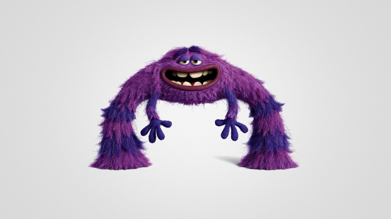 Обои Monsters University, Art, Purple Furry Monster 1366x768