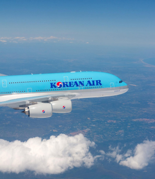 Korean Air flight Airbus - Obrázkek zdarma pro 132x176