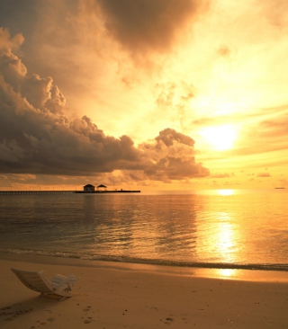 Beach Chair At Sunset - Obrázkek zdarma pro iPhone 4