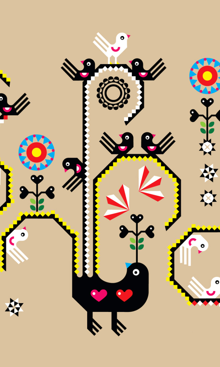 Embroidery and Pattern wallpaper 768x1280