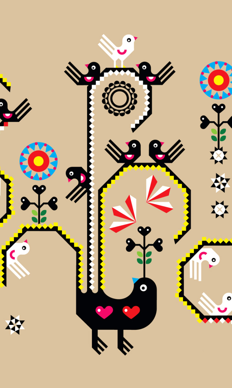 Fondo de pantalla Embroidery and Pattern 768x1280