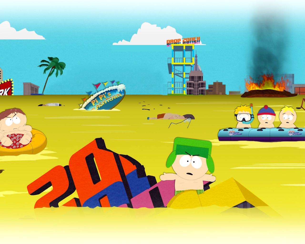 Fondo de pantalla South Park, Stan, Kyle, Eric Cartman, Kenny McCormick 1280x1024