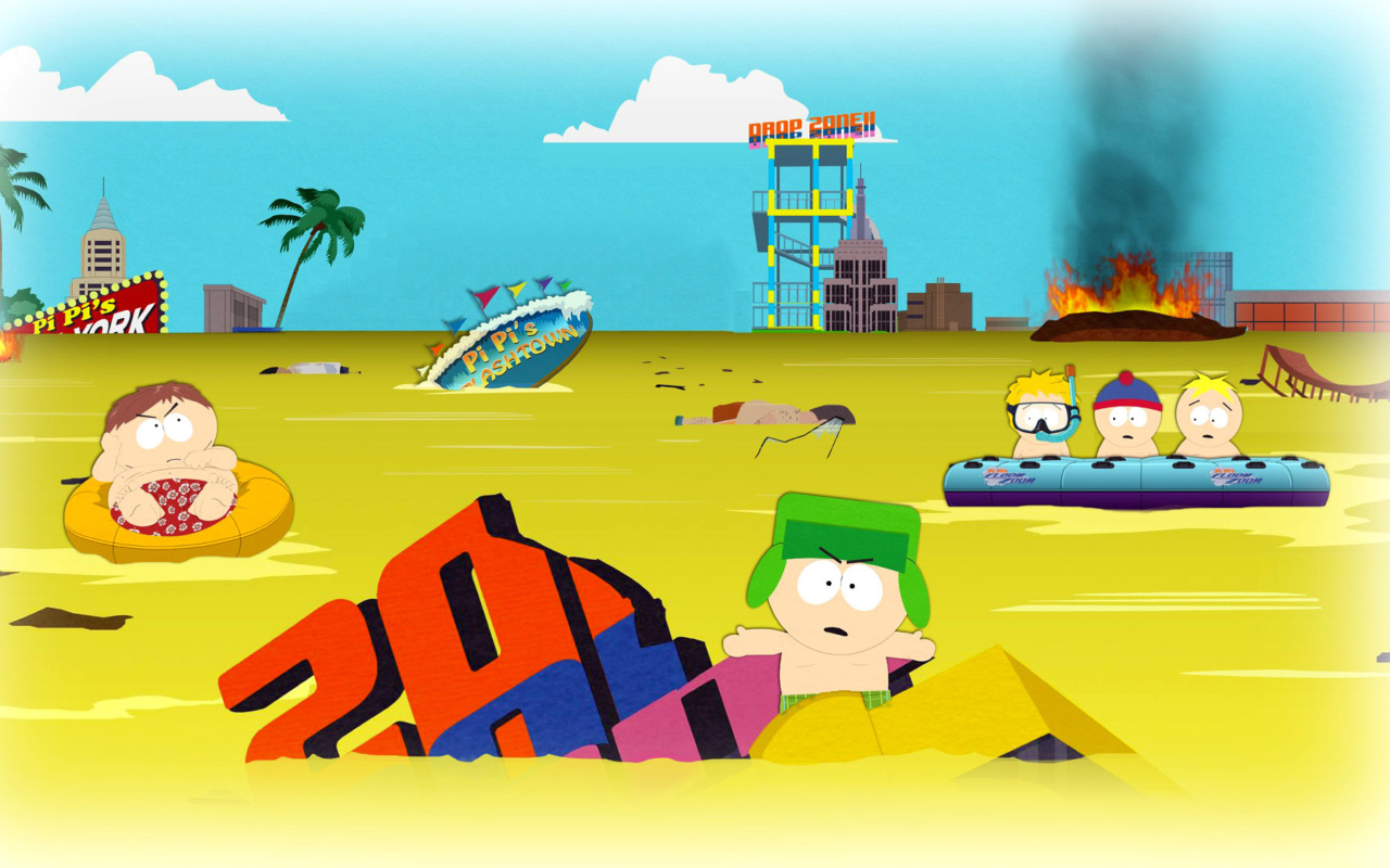 Обои South Park, Stan, Kyle, Eric Cartman, Kenny McCormick 1280x800