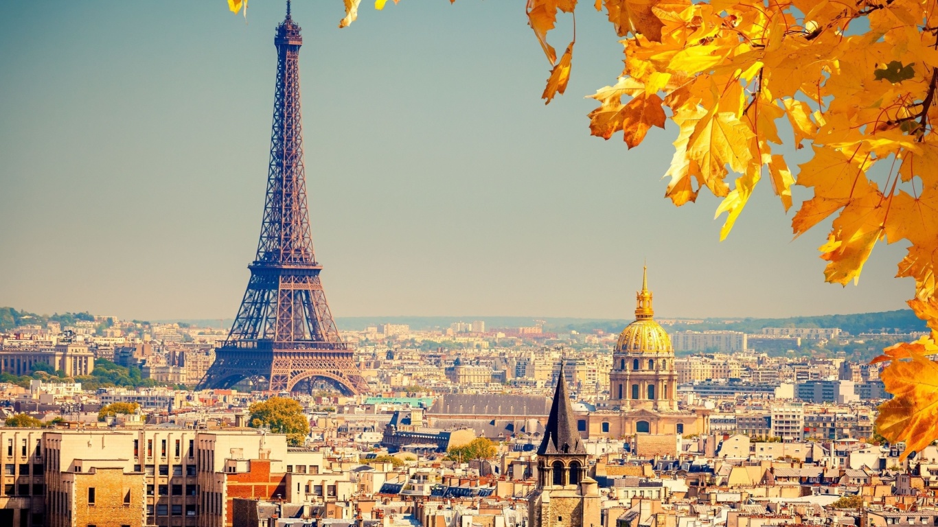 Das Eiffel Tower Paris Autumn Wallpaper 1366x768