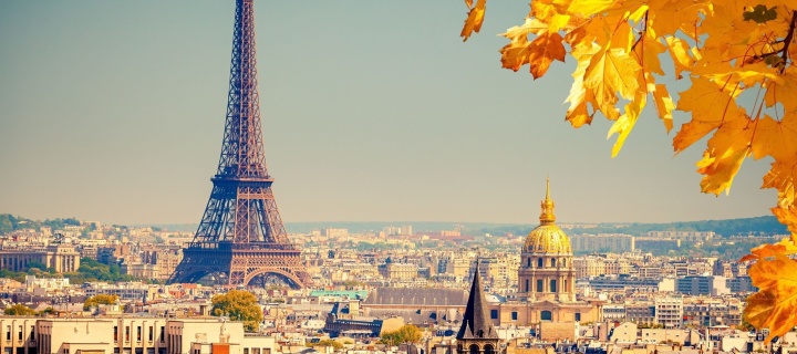 Обои Eiffel Tower Paris Autumn 720x320