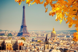 Eiffel Tower Paris Autumn Background for Android, iPhone and iPad