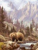 Sfondi Bear At Mountain River 132x176