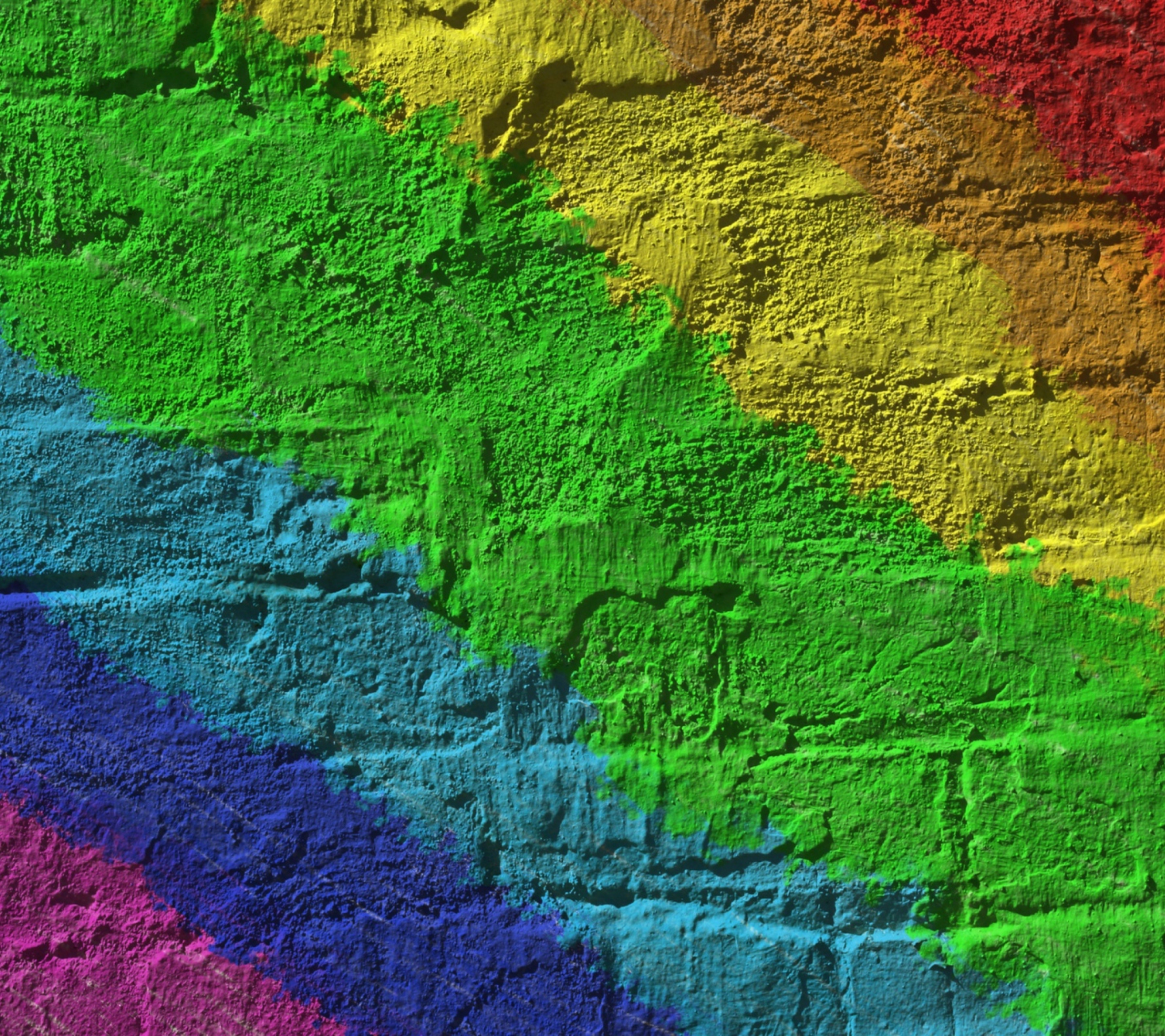 Screenshot №1 pro téma Rainbow On A Wall 1440x1280